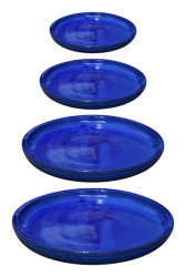Stoneware Cyl Saucer S/4 Blue