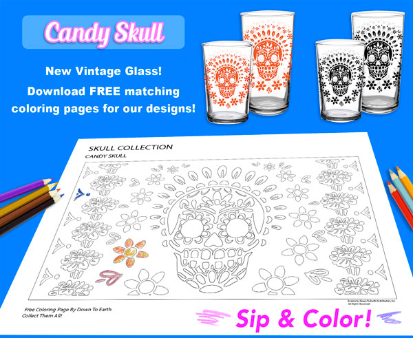 FREE! Candy Skull Coloring Page