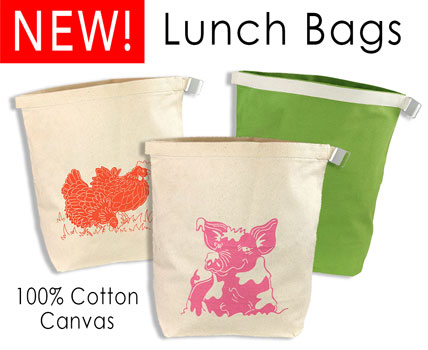 New Cute Lunch Bags! Cotton Canvas