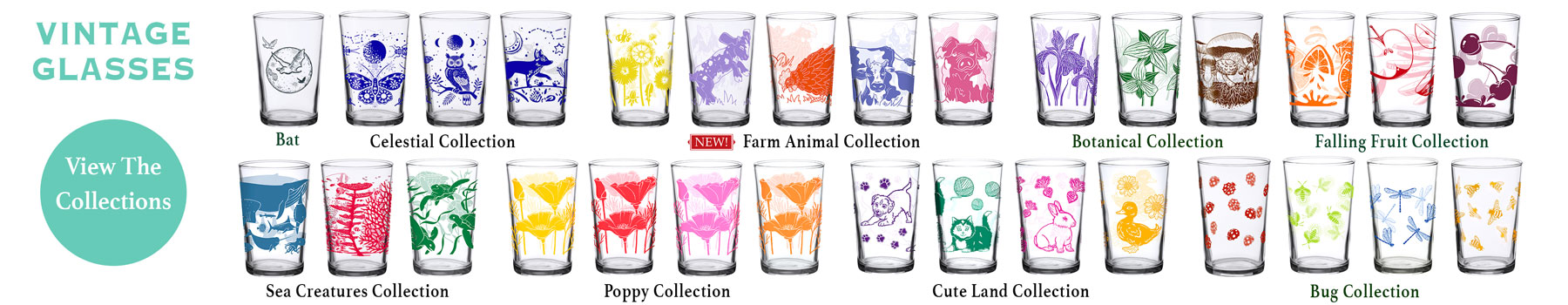 Vintage Glasses By Down To Earth