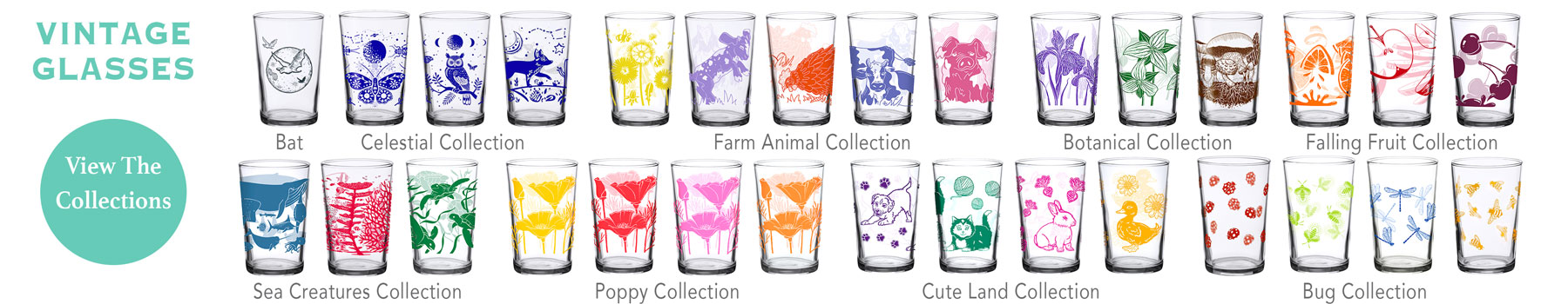 Vintage Glasses -juice glass collection