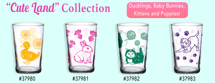 ducky, bunny, kitten and puppy glasses
