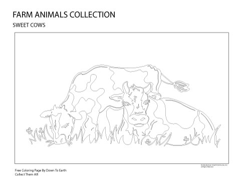 SWEET COWS- FREE COLORING PAGE
