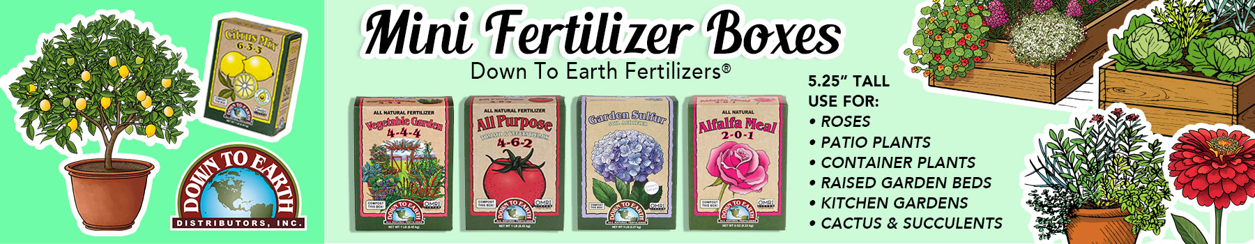 Down To Earth Mini Fertilizer Boxes