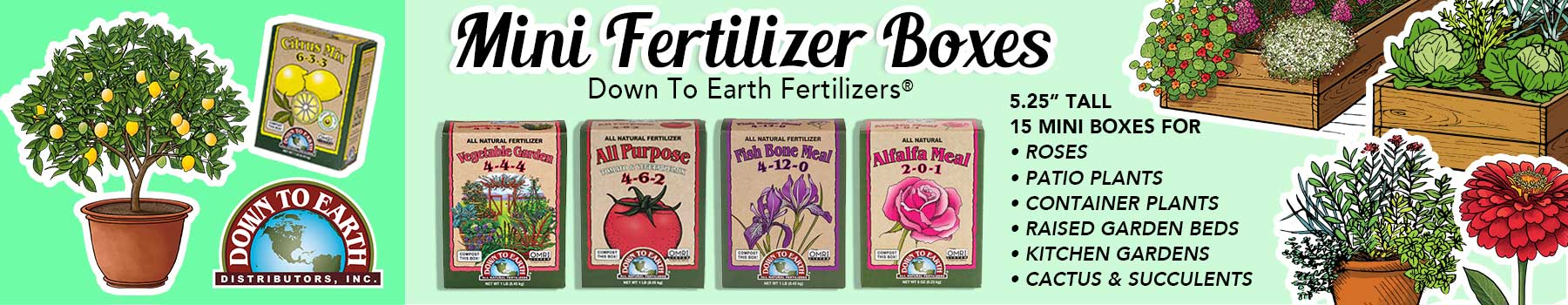 Down To Earth Mini Boxes - OMRI Fertilizers