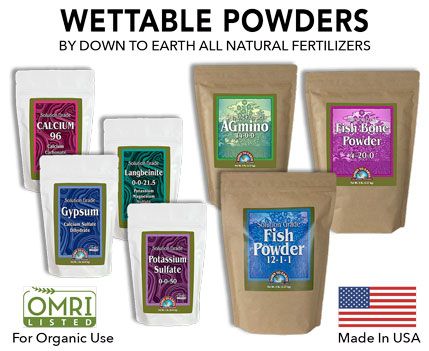 Down To Earth Fertilizer - Wholesale Organic Fertilizer - Wettable Powders