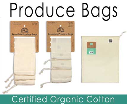reusable cotton produce bags