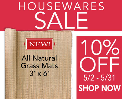 SALE - 10% off wholesale housewares-grass matts 2022 ends may 31 -ad