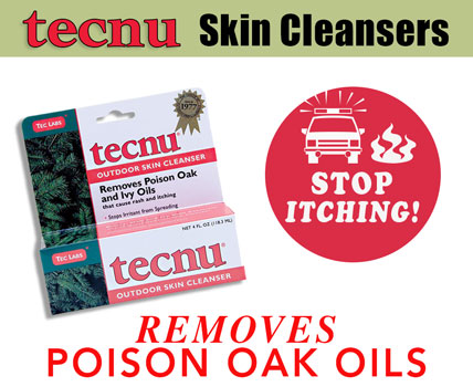 Tucnu skin cleaners for poison oak