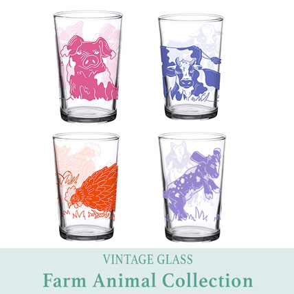 Vintage Glass - Farm Animal Collection