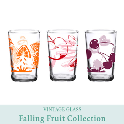 Vintage Glasses Falling Fruit