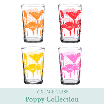 Vintage Glass-Poppy Collection 