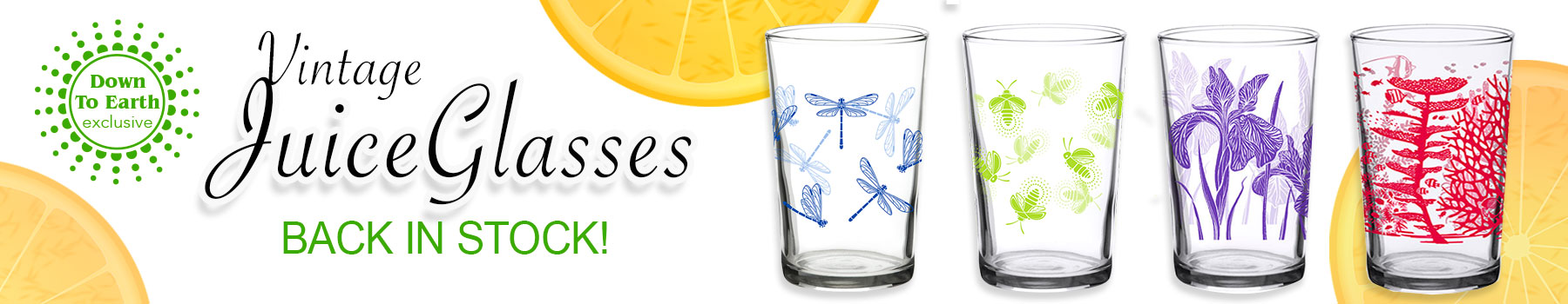 Vintage Juice Glasses-animal and botanical designs for 2022! - ad