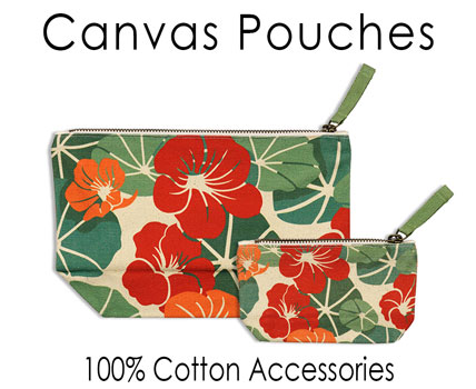 Cotton Canvas Pouches, cosmetic case, accessory