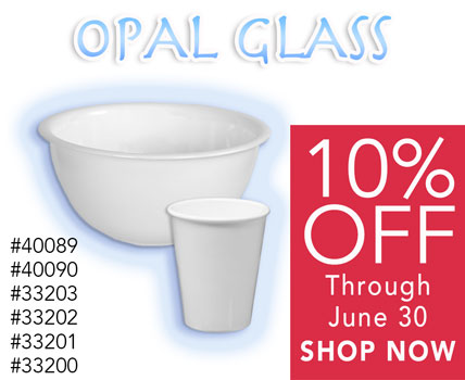 Opal Glass on Sale 10 percent off through June 30- ad 2022