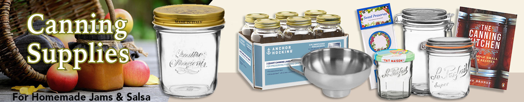 Canning Supplies in Stock with images of Canning Jars