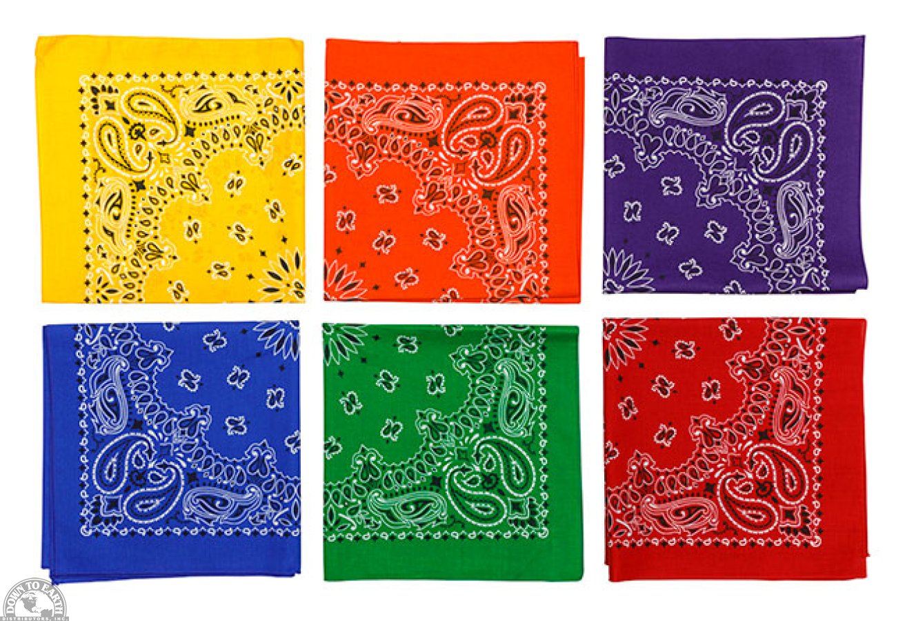 Bandana Primary Colors Assort. | Down to Earth Distributors Inc.