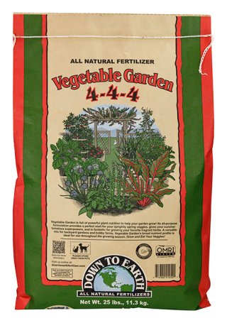Down To Earth Fertilizers - Vegetable Garden 4-4-4   25 lb