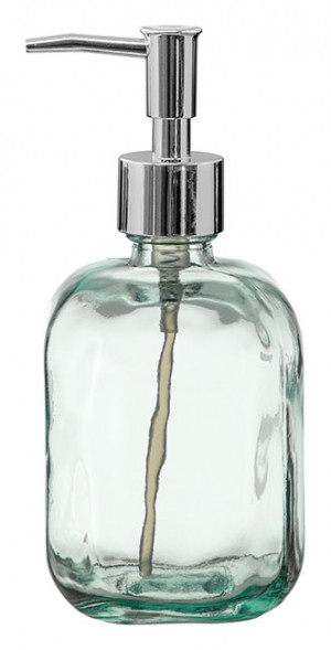 Pump Bottle Rounded Sq Clear-Dispenser for Soap