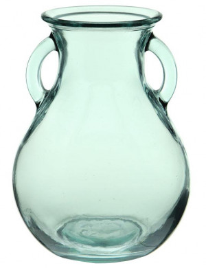 2 Handle Glass Vase 6.25" V