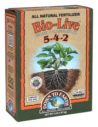 Down To Earth Fertilizer -Bio-live 5-4-2   4lb *no Hi*
