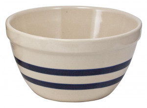 Bowl Bl Stripe Stoneware 8"<^