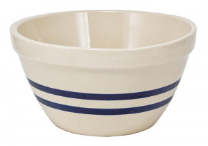 Bowl Bl Stripe Stoneware 10"