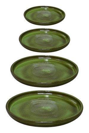 Stoneware Cyl Saucer S/4 Green