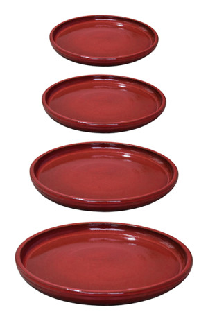 Stoneware Egg Saucer S/4 Red