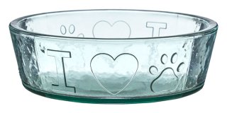 Love Pets Dog Dish 9" Clear