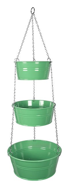 Chained Metal Pots 3 Tier Sage