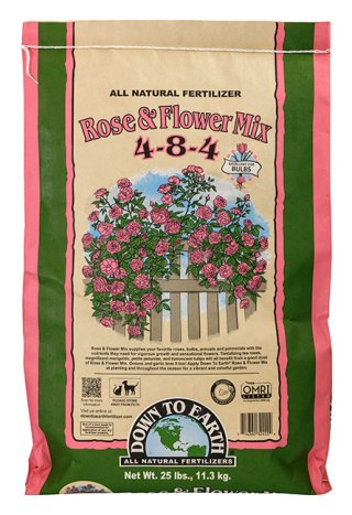 Down To Earth Fertilizers - Rose & Flower Mix 4-8-4  25 lb bag