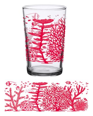 Vintage glass-Sea Coral Glass 7oz- wholesale drinking glass-cute gift