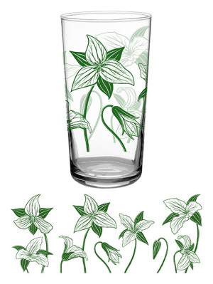 Vintage Trillium 16.50oz Glass - Highball Glass- Drinking Glass