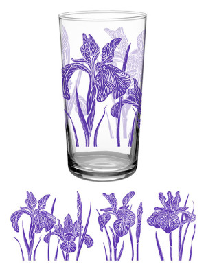 Vintage Iris 16.50oz Bev Glass - Unique - Juice Glass