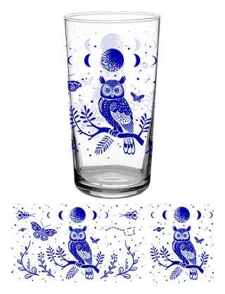 Vintage Night Owl Glass 16oz- Glassware USA- Wholesale Glass