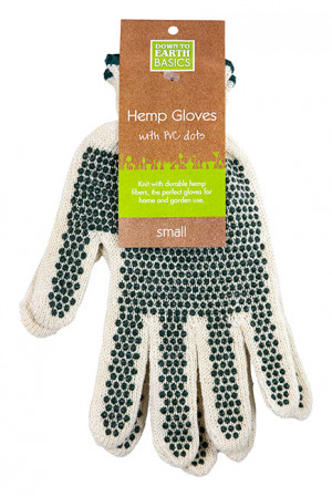 Hemp Knit Glove W/dots Sm