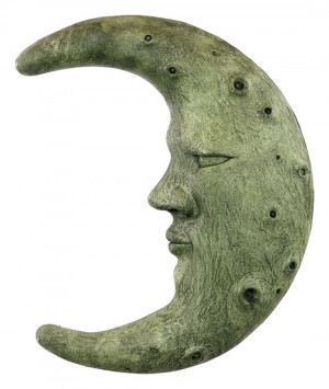 Greenman Moon Plaque Garden Decor