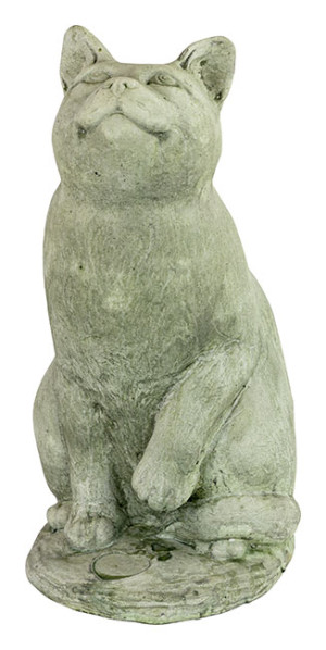 Concrete Sitting Cat - garden statue