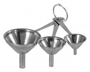 Ss Mini Funnels Set/3 W/ring - Wholesale cooking Supplies