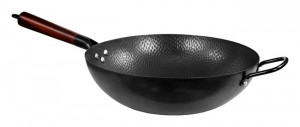 Wok 13" Hammered W/wood Handle