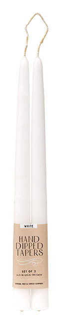 12" White Taper Candle wholesale home decor