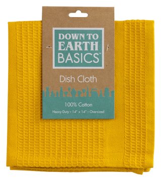 Dish Cloth Yellow 14"x14" Mixed