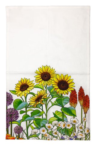 Kitchen Towel Pollinator Garden- 100% cotton -sunflower design
