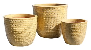 Riviera Braid Bronze S/3  - wholesale stoneware - large pots