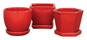 Ceramic Pots Asst Red