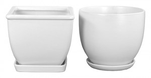 Ceramic Pots Asst 7" matt White