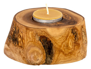 Olivewood Single Candle Holder