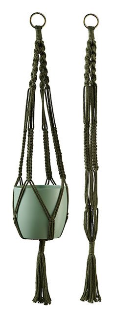 Macrame Hanger 35" Green - Easy To Plant