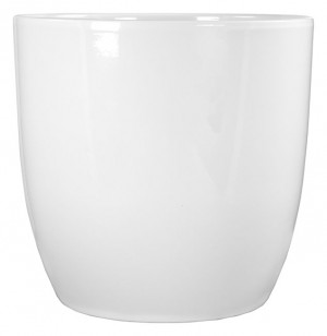 Sk Pot Basel 10.5" Shiny White Plant Pot